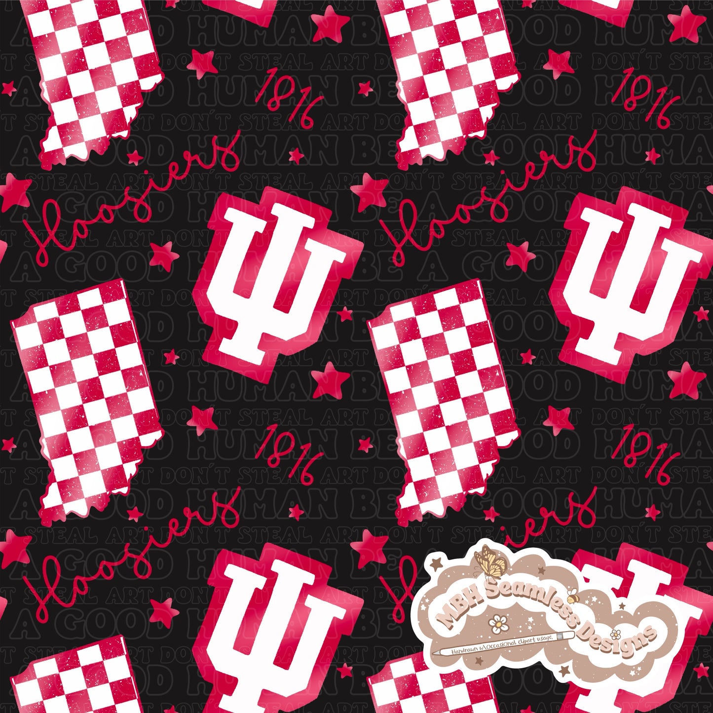 Starry Indiana University Seamless Pattern MULTIPLE COLORWAYS