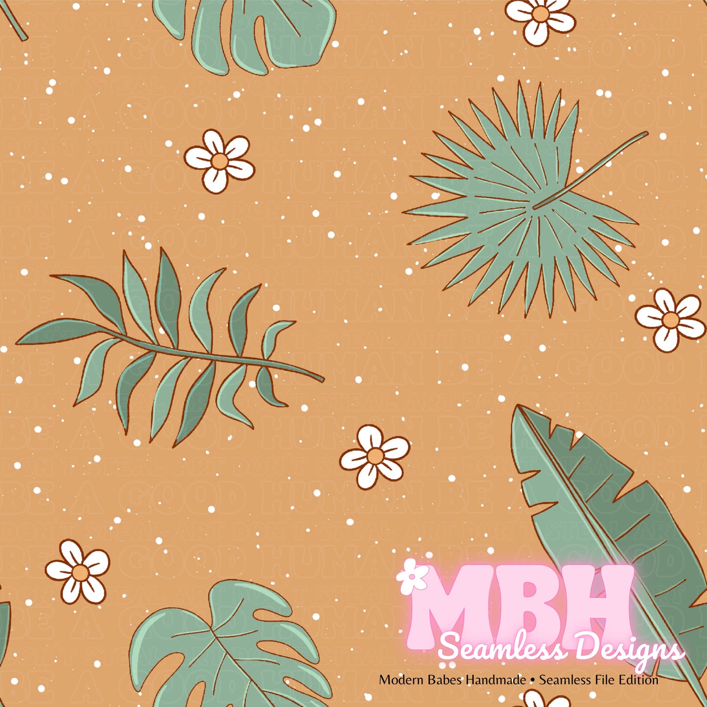 Tropical Leaves Seamless Pattern MULTIPLE COLORWAYS