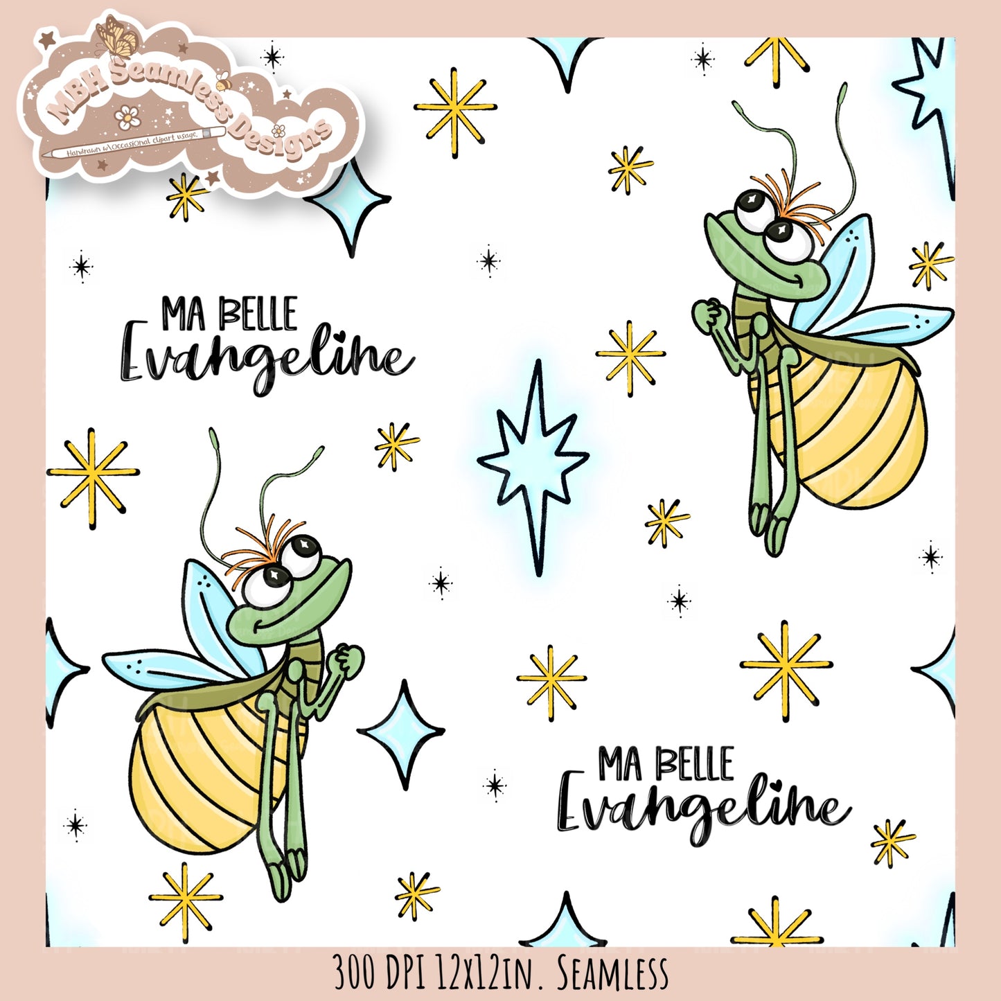 Ray & Evangeline Seamless Pattern // PNG • Multiple Colorway Options