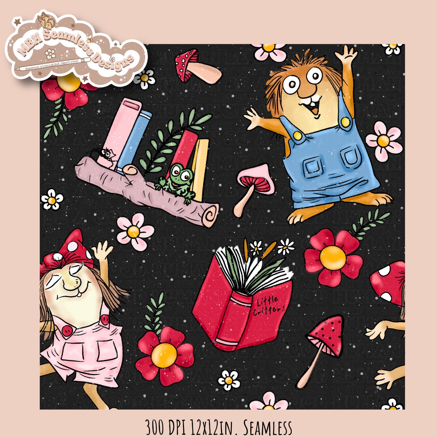 Little Critters Seamless Pattern // PNG // Multiple Colorways