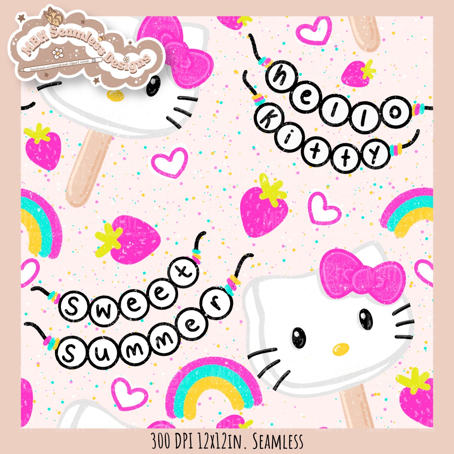 Sweet Summer KH Pops Seamless Pattern // PNG // Assorted Colorway Options