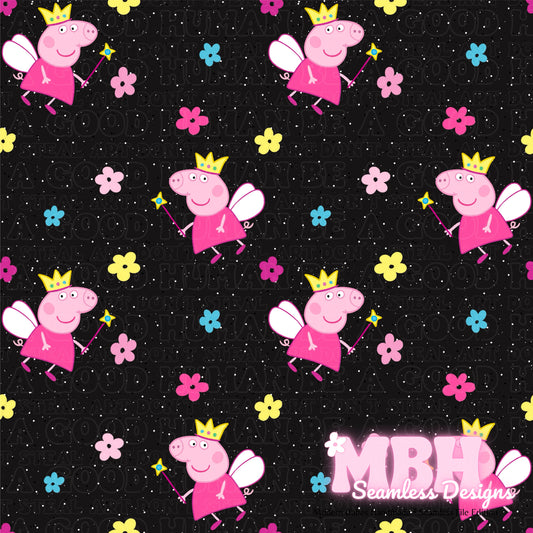 Peppa Fairy Floral Spex Seamless Pattern