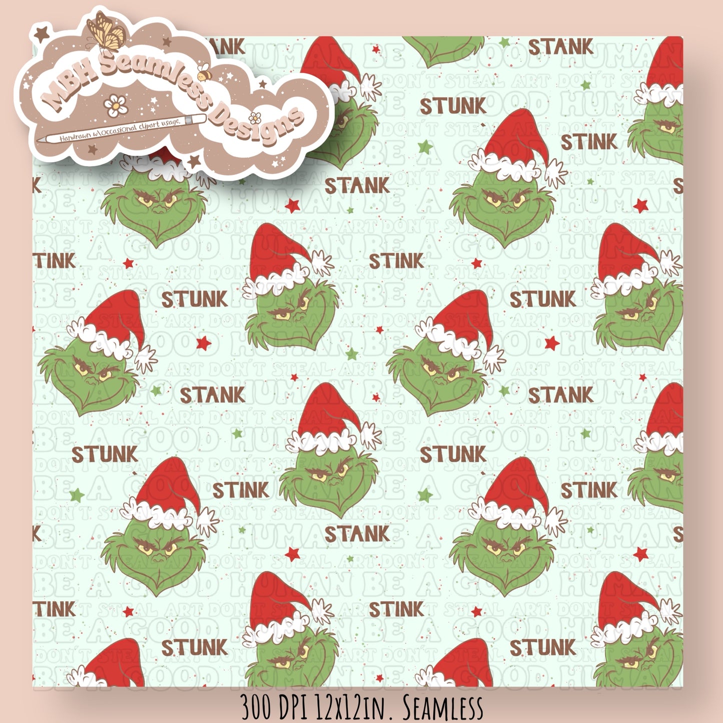 Stink Stank Stunk ASSORTED COLORS Seamless Pattern