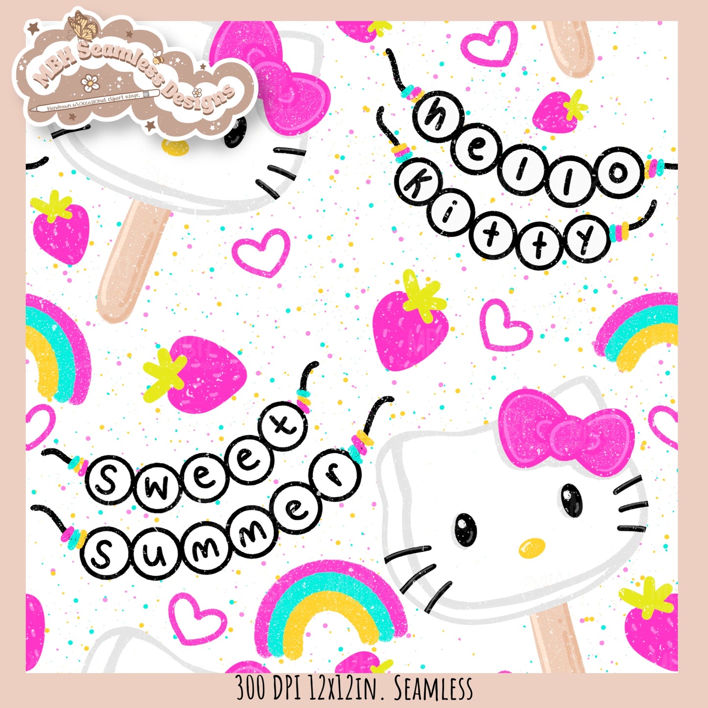 Sweet Summer KH Pops Seamless Pattern // PNG // Assorted Colorway Options