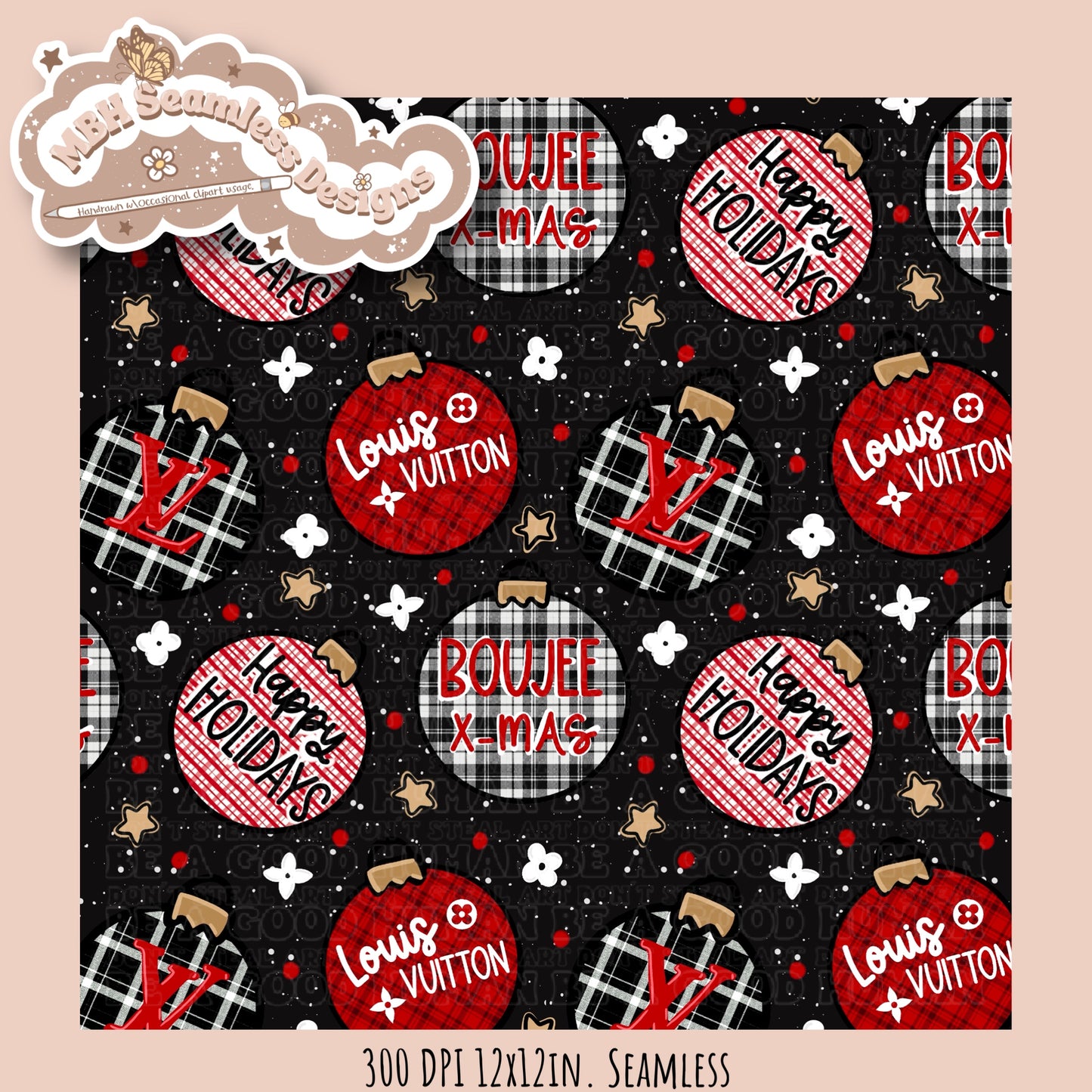 Boujee Plaid Ornaments Seamless MULTIPLE COLORWAYS