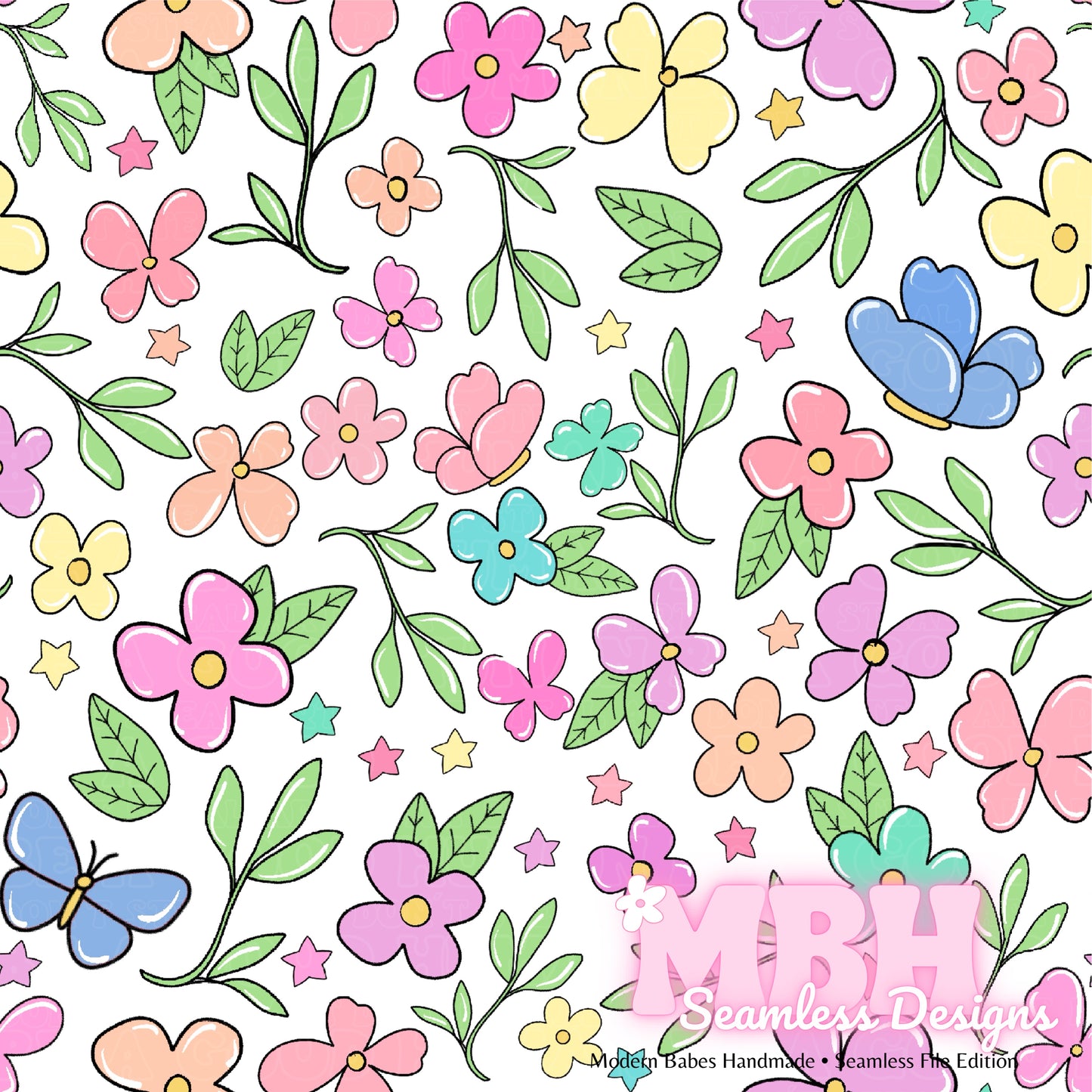 Spring Ditsy Floral Seamless Pattern