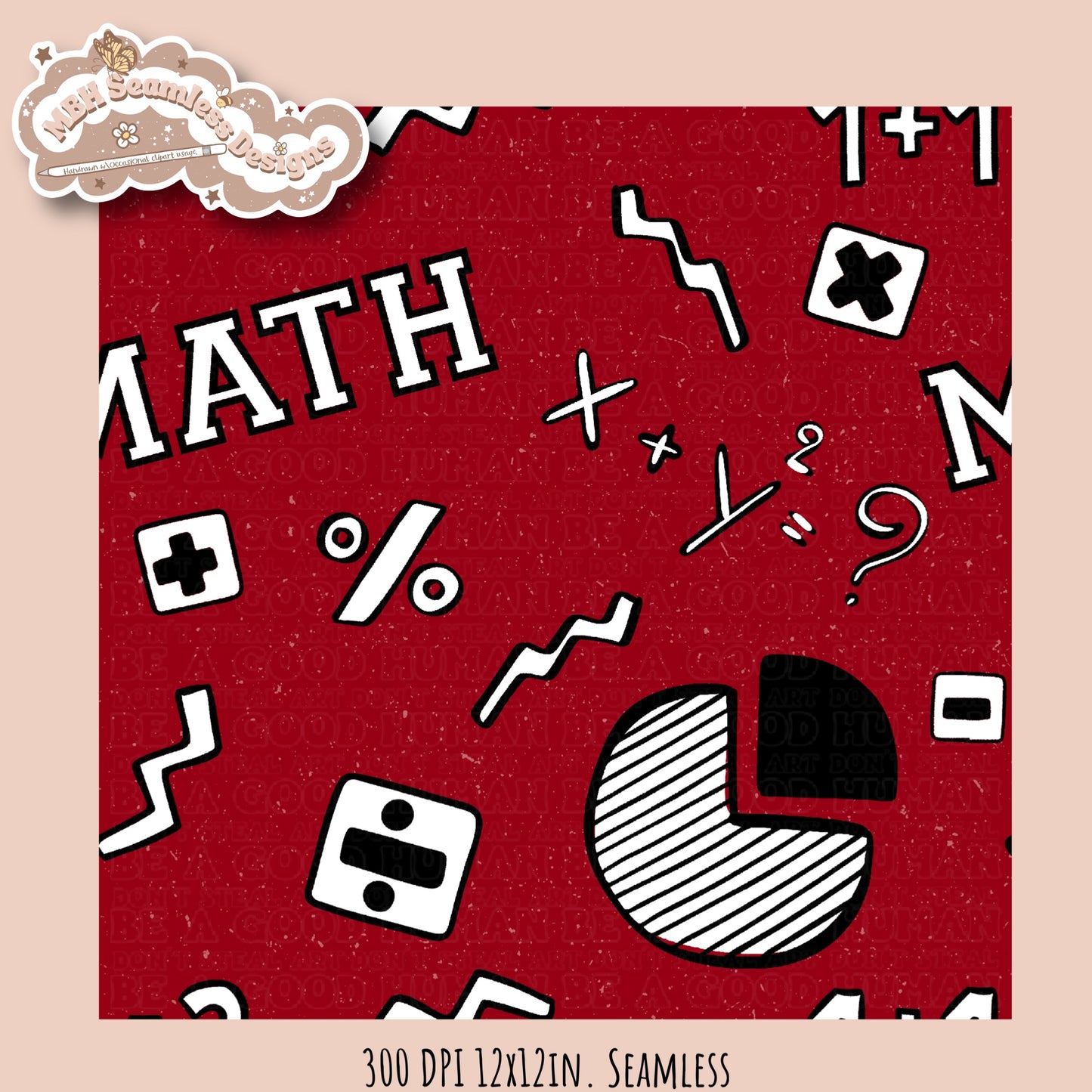 Math Seamless Pattern • Multiple Colorway Options