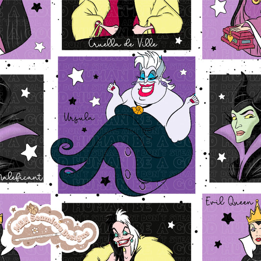 Color Block Female Villains Seamless Patterm