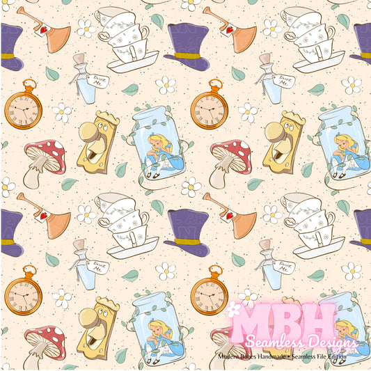 Alice In Jar Assorted Colorways Seamless Pattern