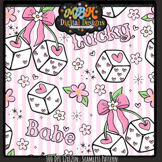 Hextober Day 4 • 3D Lucky Babe Seamless Pattern // PNG // MULTIPLE COLORWAYS (Hextober files are not available in drives.)
