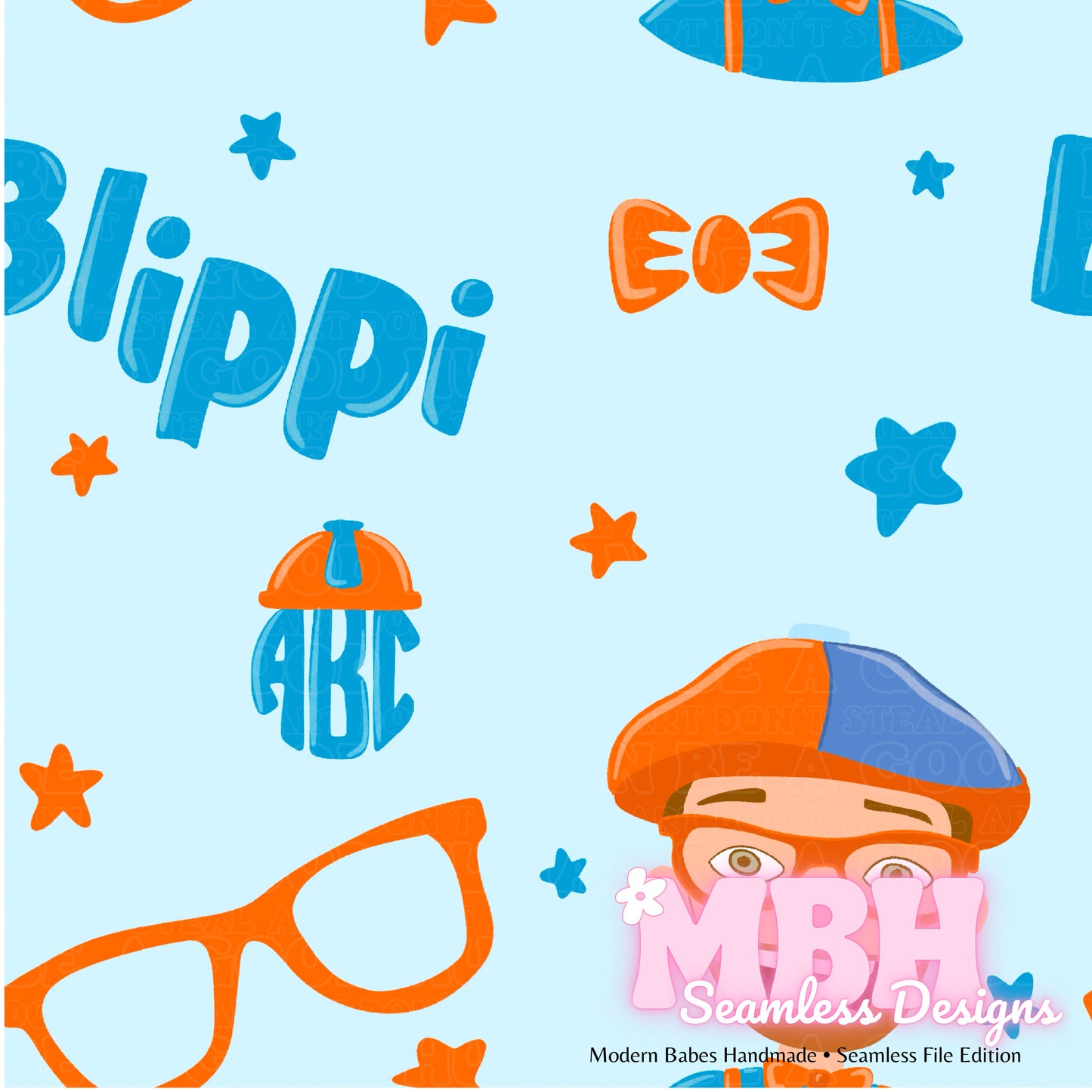 Starry Blippi Seamless Pattern MULTIPLE COLORWAYS