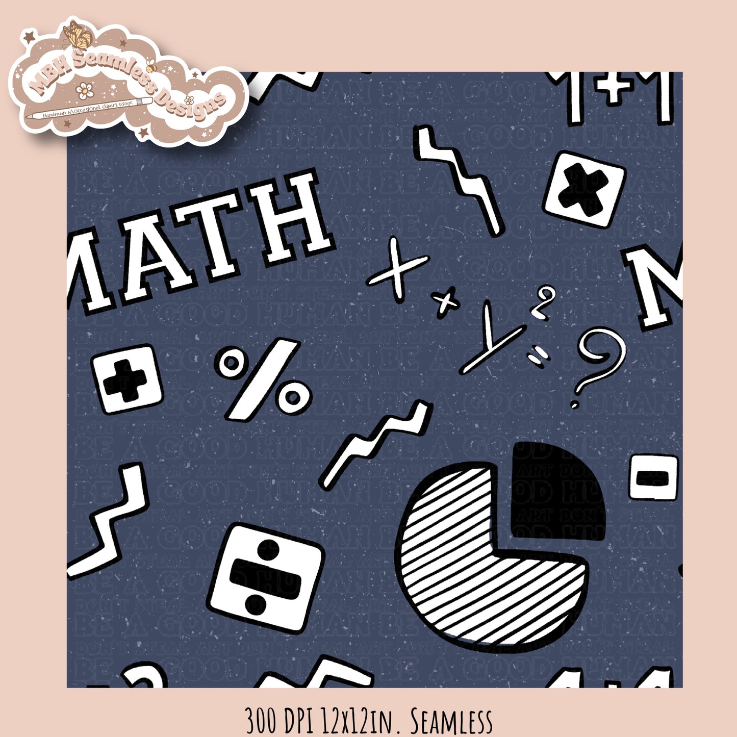 Math Seamless Pattern • Multiple Colorway Options
