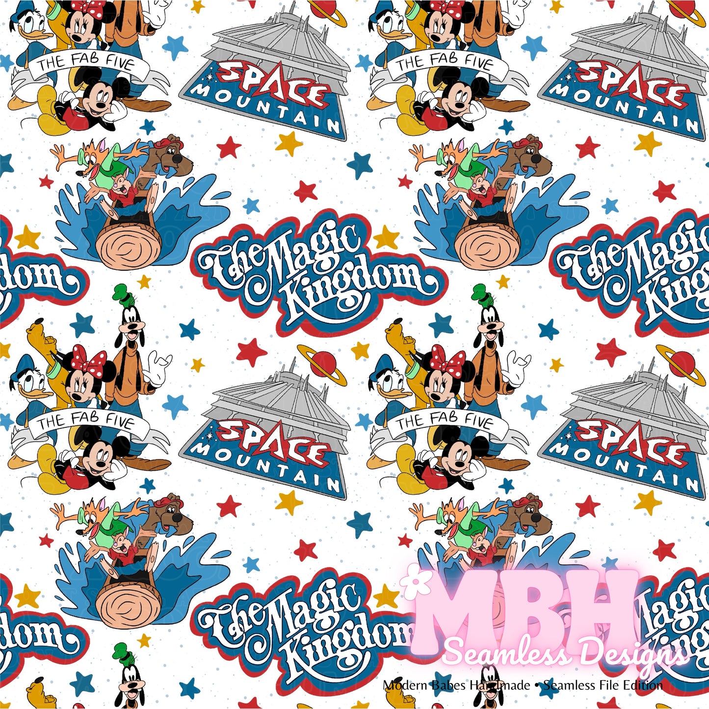 Starry Magic Place Seamless Pattern & PNG MULTIPLE COLORWAYS