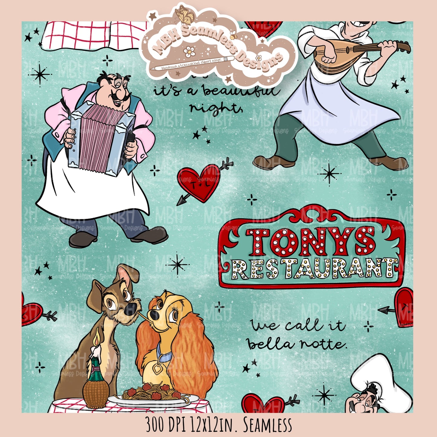 Bella Note L&T Seamless Pattern // PNG // Multiple Colorway Options