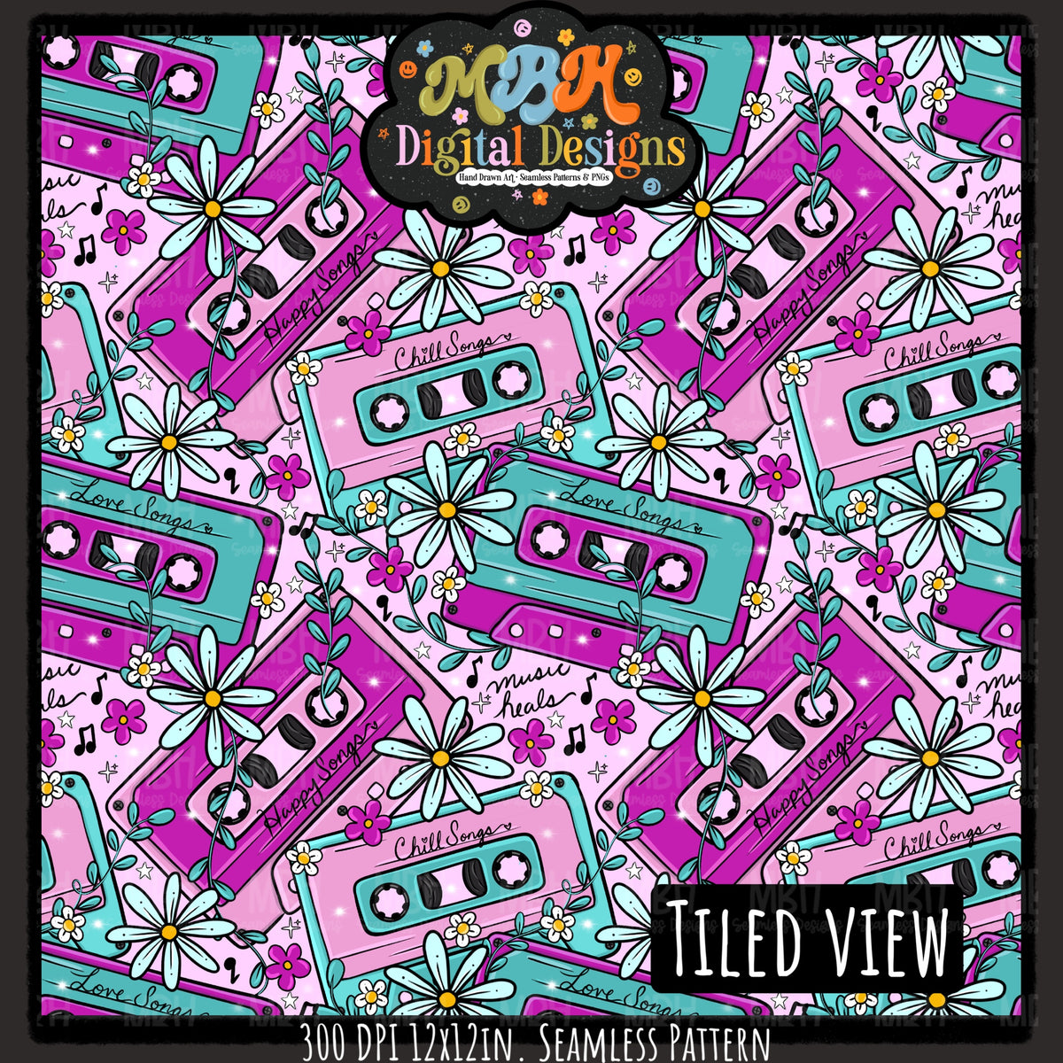 Hextober Day 1 •Music Seamless Pattern // PNG // MULTIPLE COLORWAYS (Hextober files are not available in drives.)
