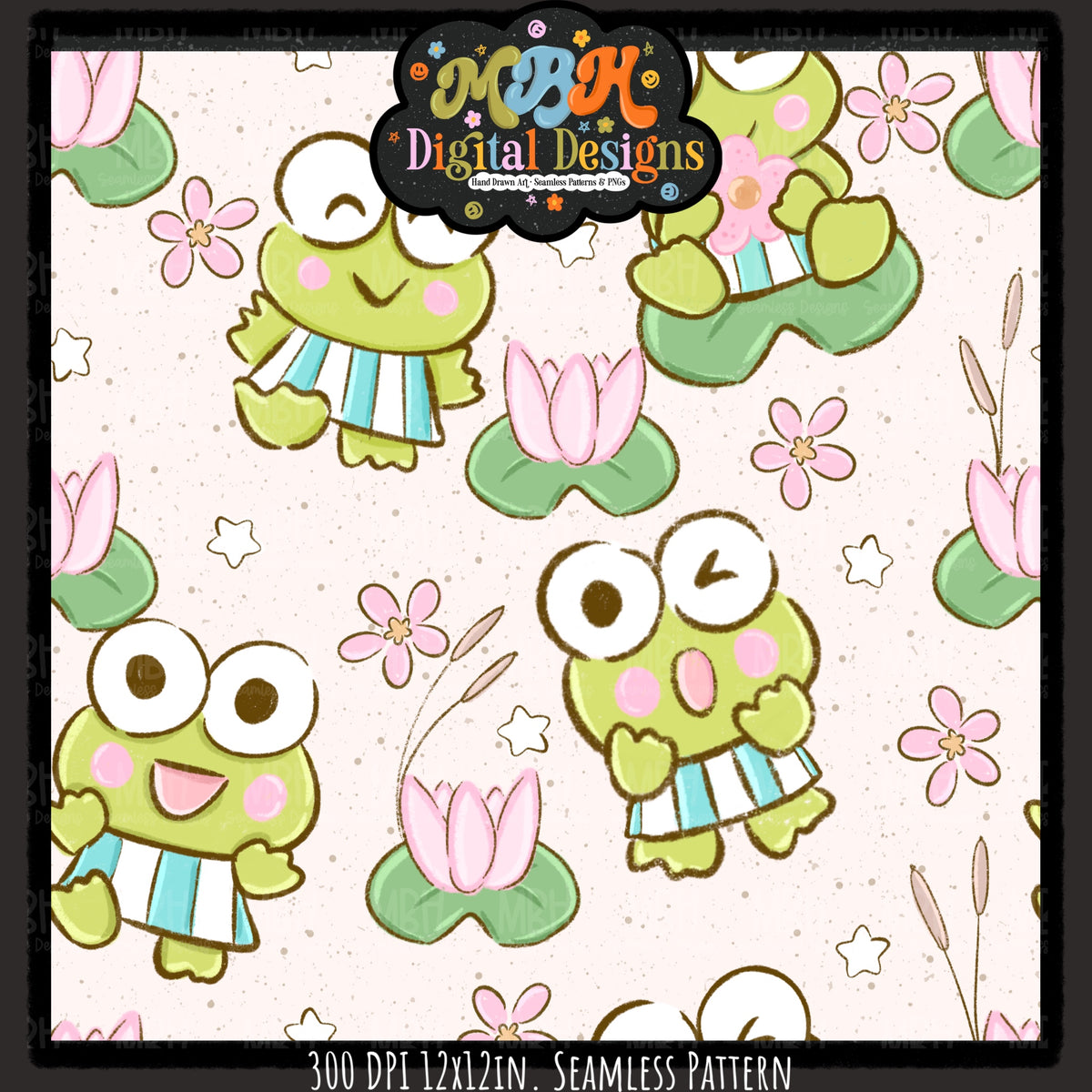 Hextober Day 5 • Frog Seamless Pattern // PNG // MULTIPLE COLORWAYS (Hextober files are not available in drives.)