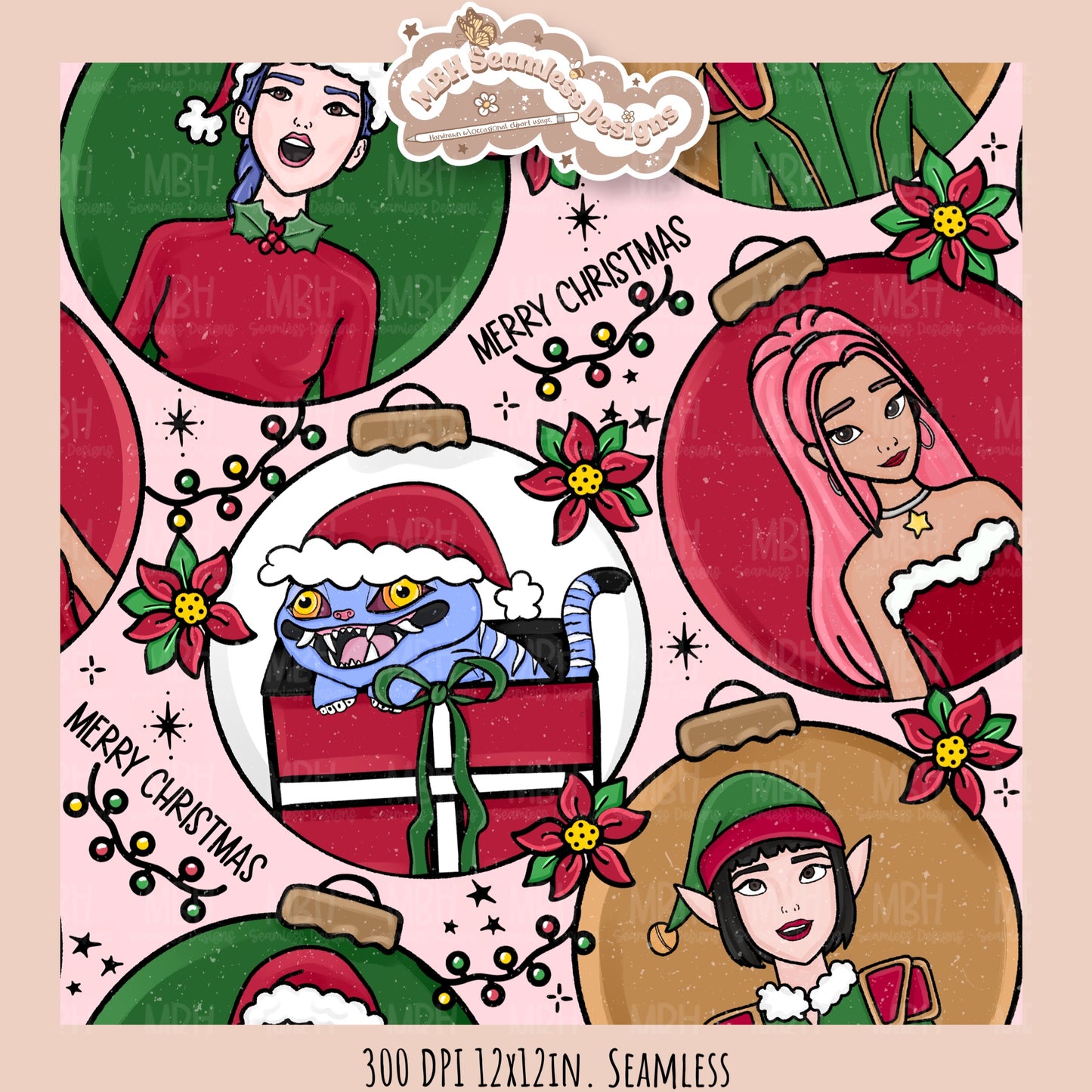 KPDH Ornaments Seamless Pattern // PNG// Multiple Colorway Options