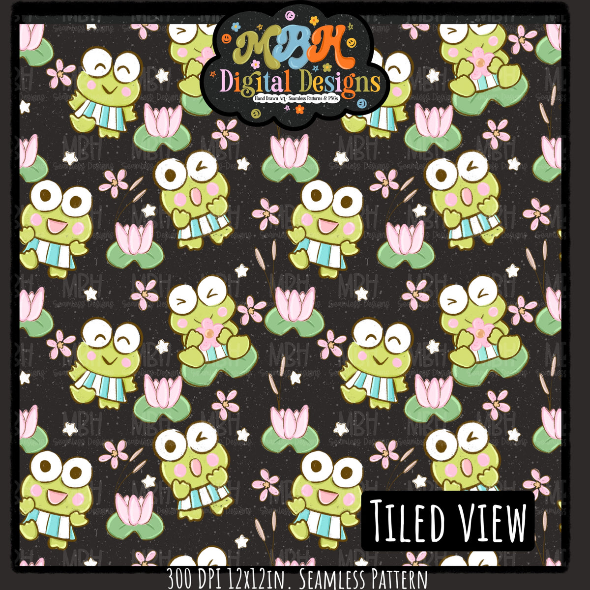 Hextober Day 5 • Frog Seamless Pattern // PNG // MULTIPLE COLORWAYS (Hextober files are not available in drives.)