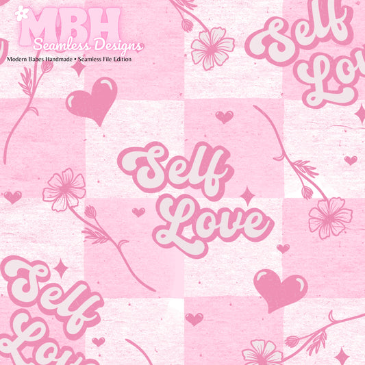 Checkered Self Love Seamless Pattern