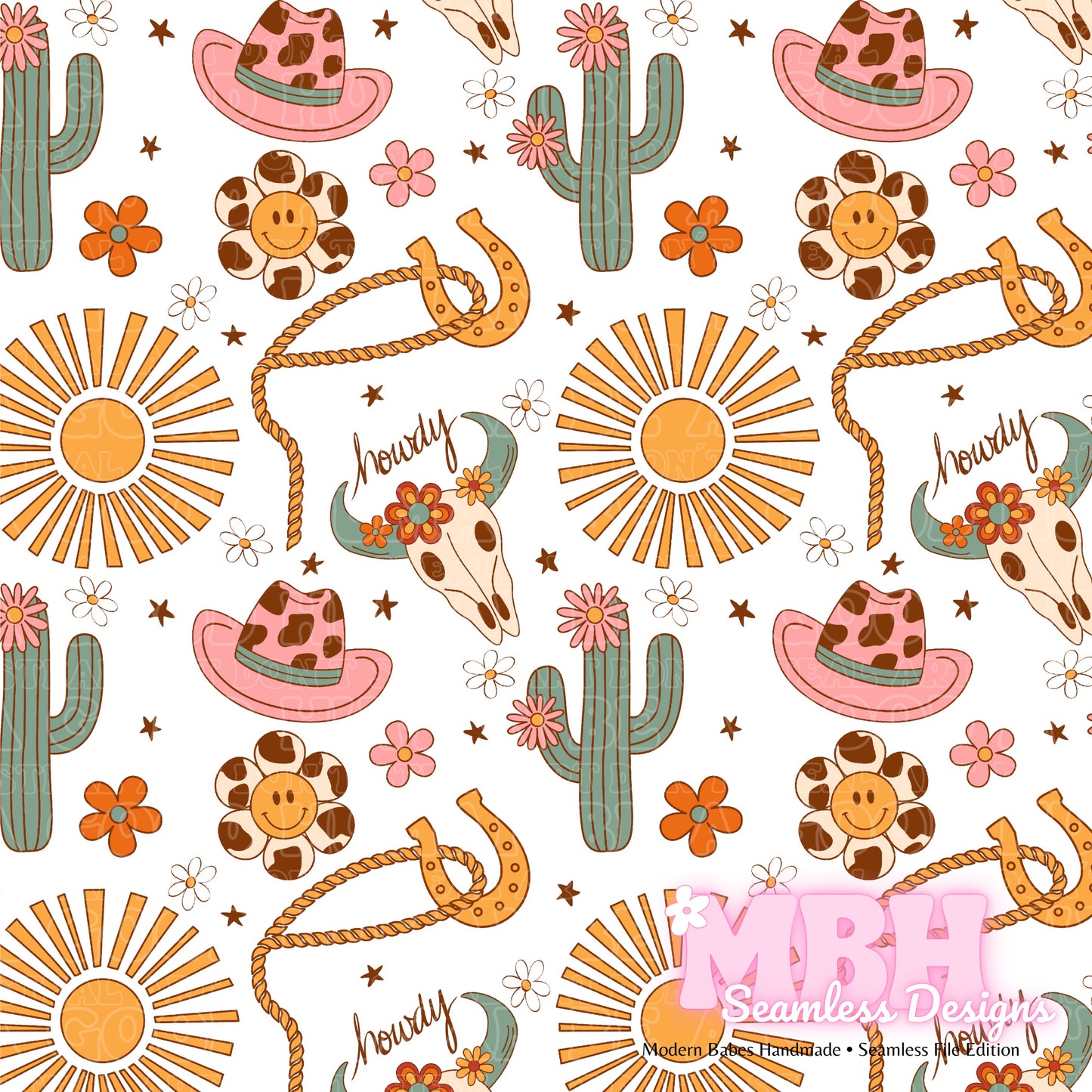 Groovy Western Seamless Pattern