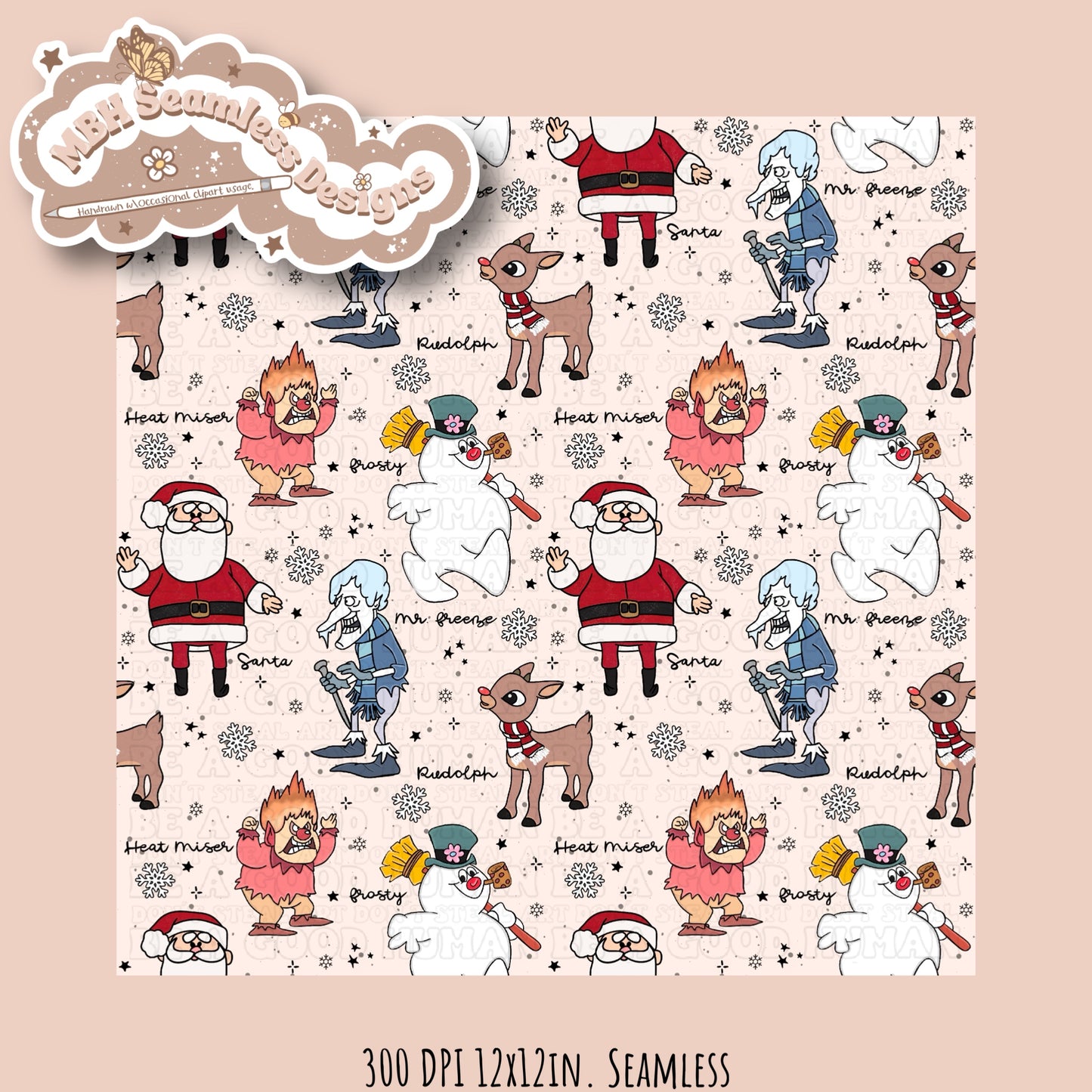 Classic Christmas Seamless Pattern & PNG MULTIPLE COLORWAYS