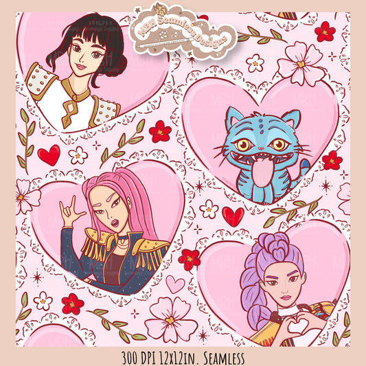 KPDH Dainty Floral Valentine Seamless Pattern // PNG // Assorted Colorways