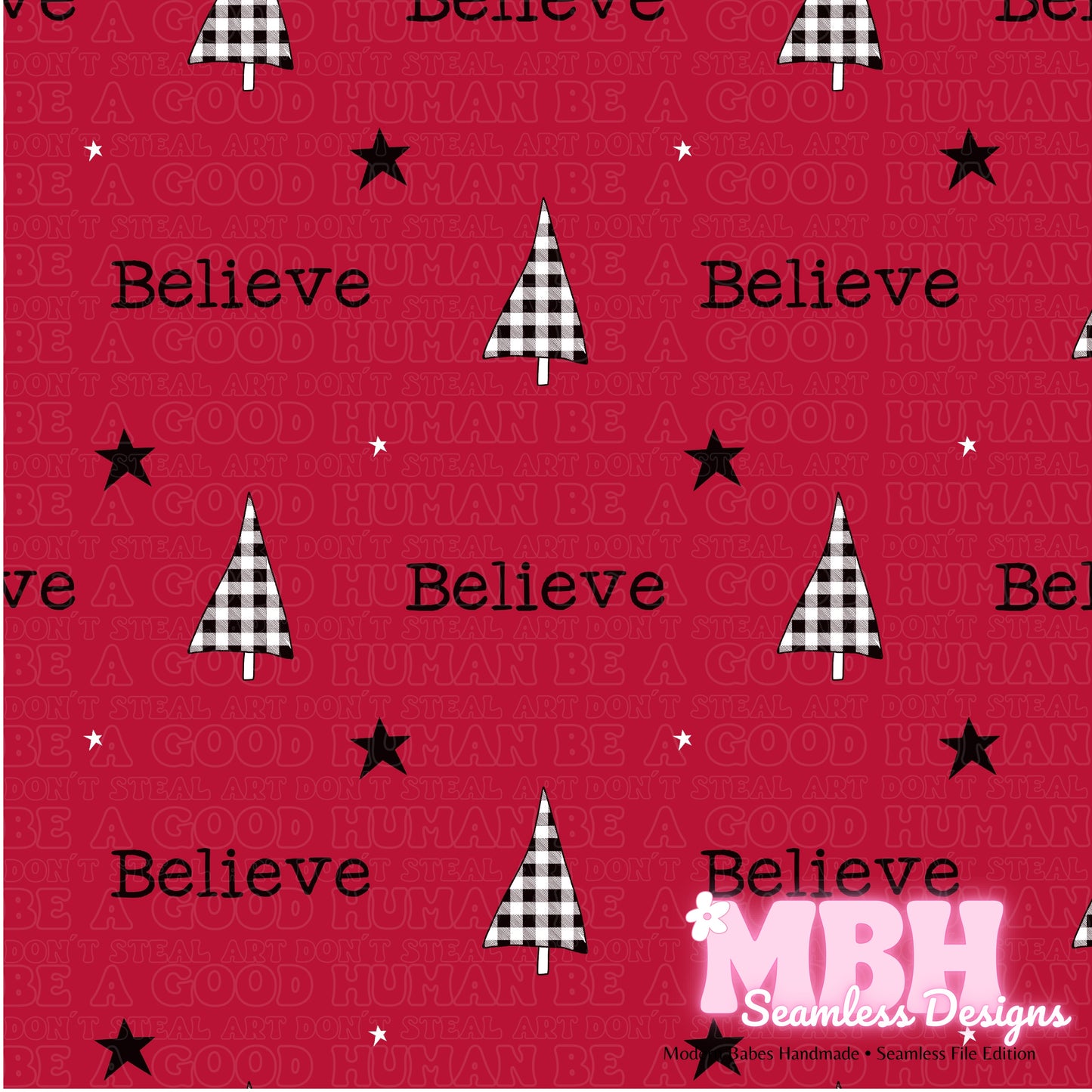 Believe Assorted Colorways Seamless Pattern