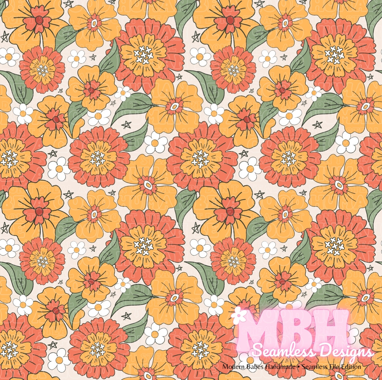 Thanksgiving Floral Seamless Pattern