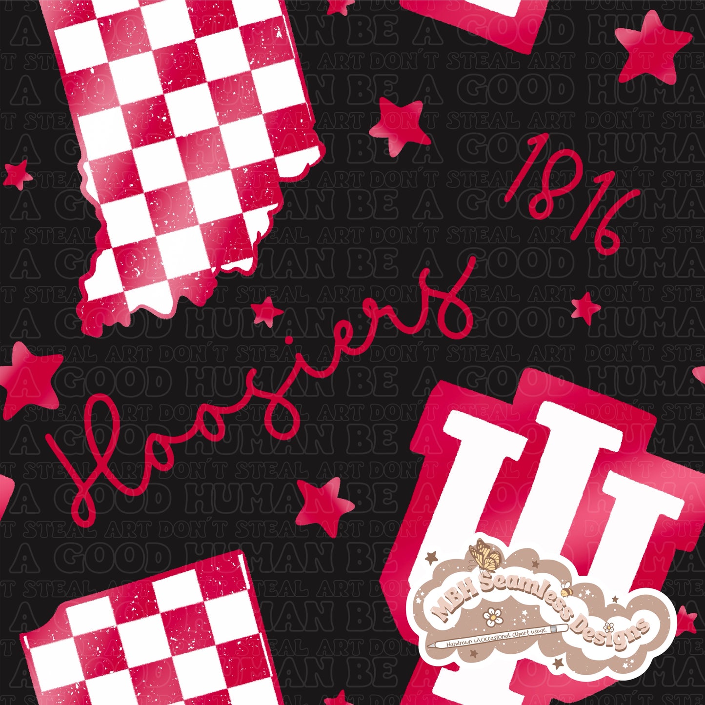 Starry Indiana University Seamless Pattern MULTIPLE COLORWAYS