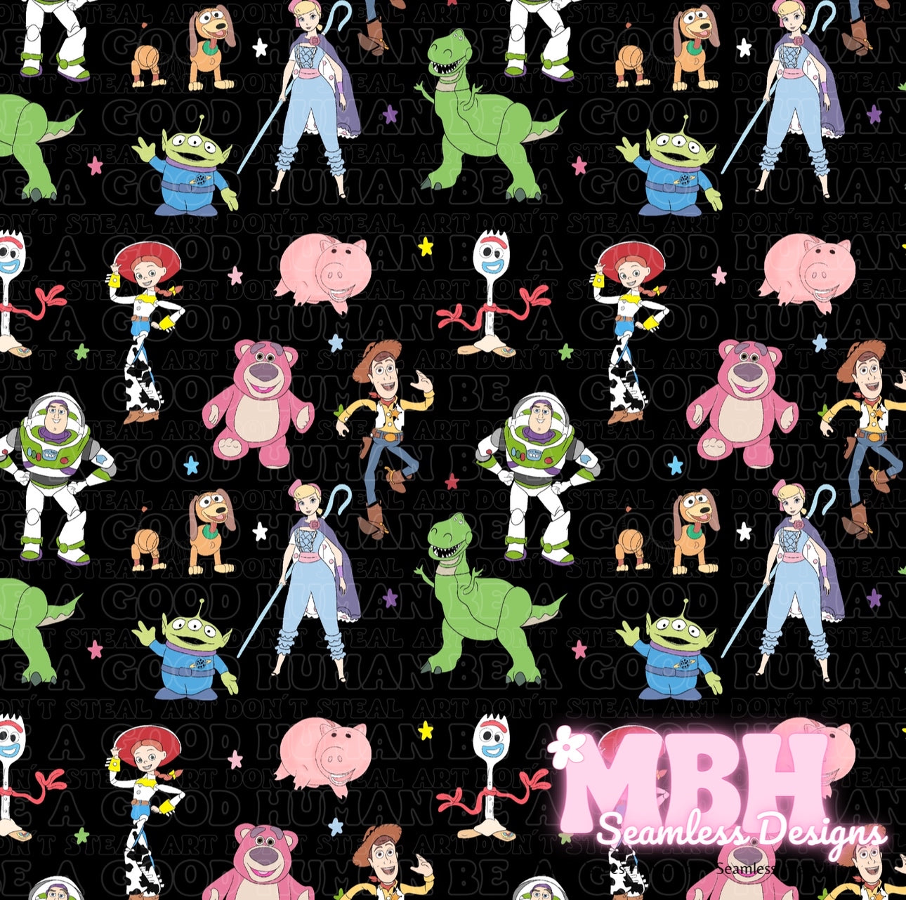 Toy Story Cast Seamless Pattern