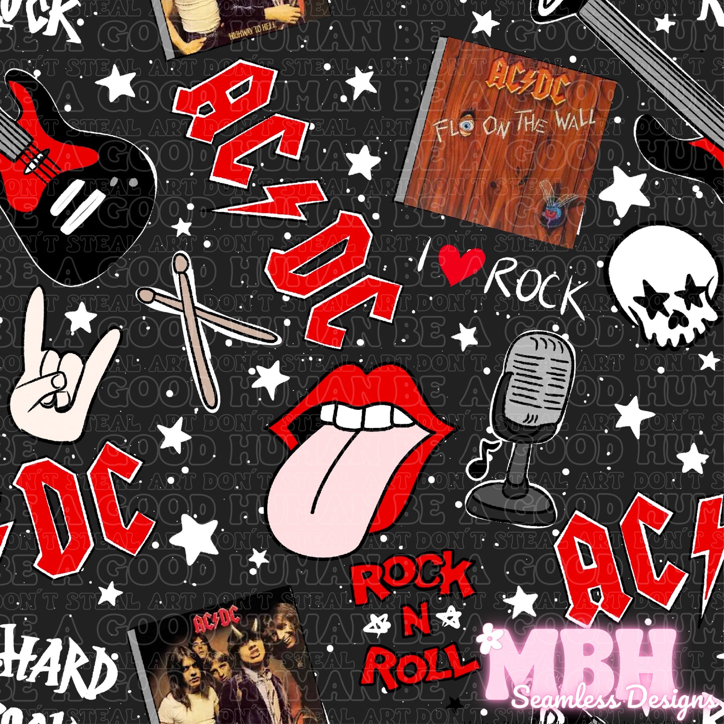 ACDC Seamless Pattern MULTIPLE COLORWAYS