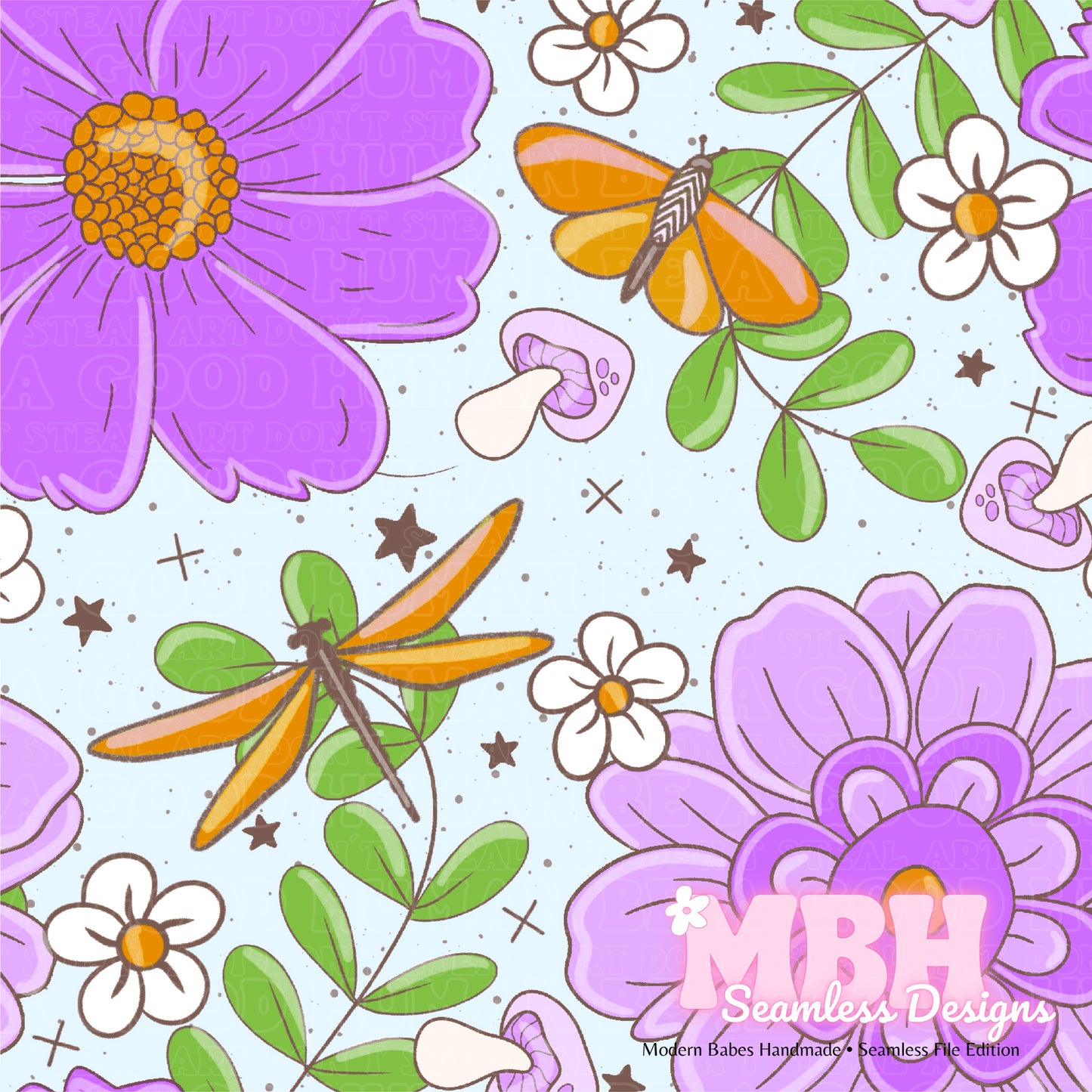 Purple Haze Floral Seamless Pattern MULTIPLE COLORWAYS