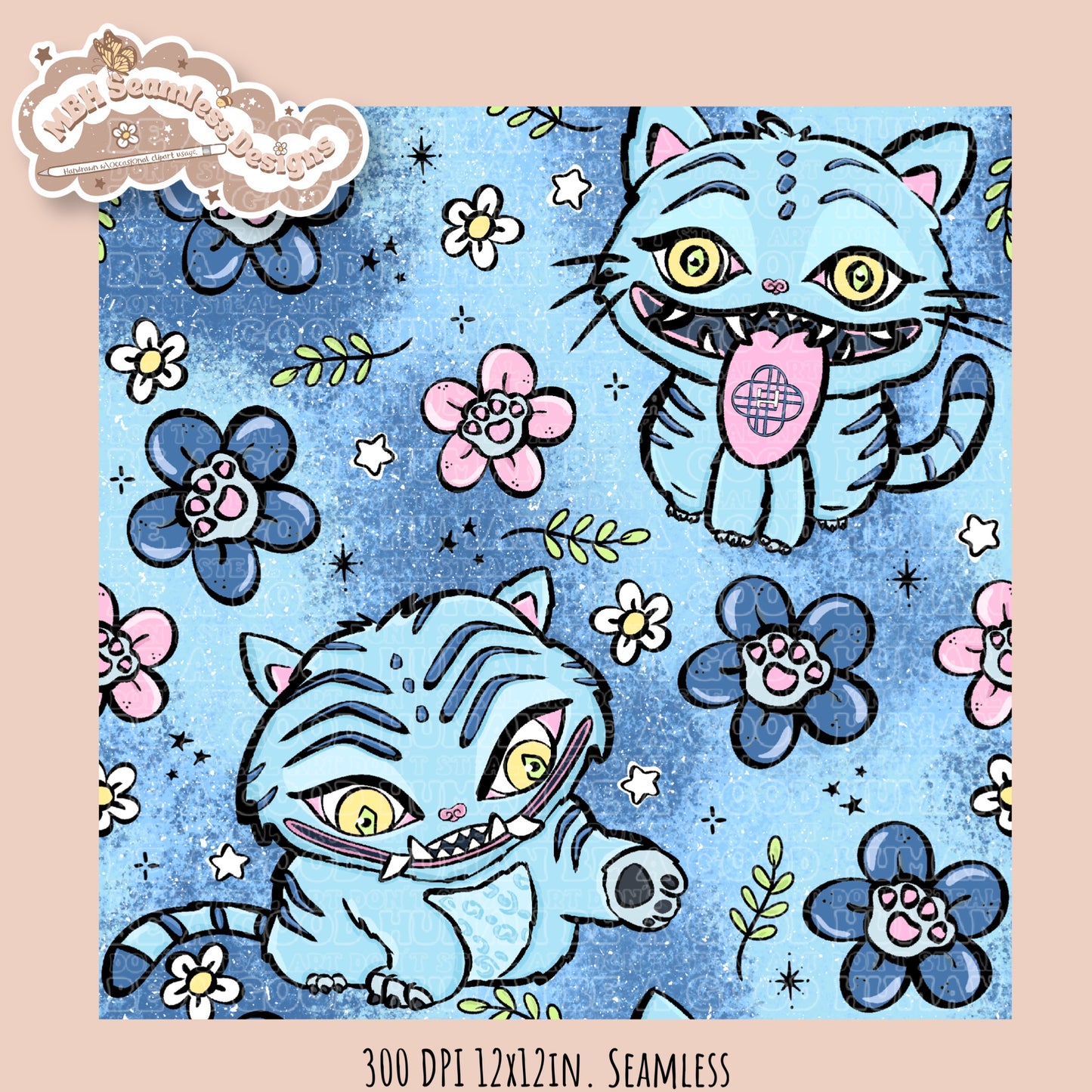 Derpy Floral Seamless Pattern // Multiple Colorway Options