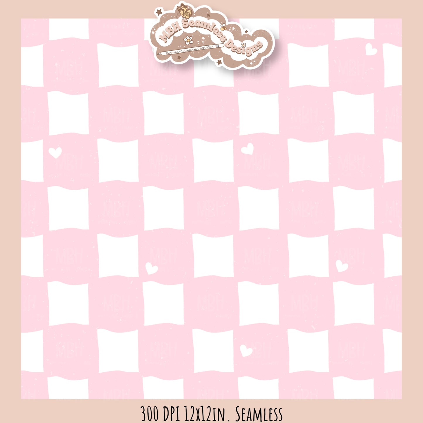 Checkered Hearts Seamless Pattern // Assorted Colorways