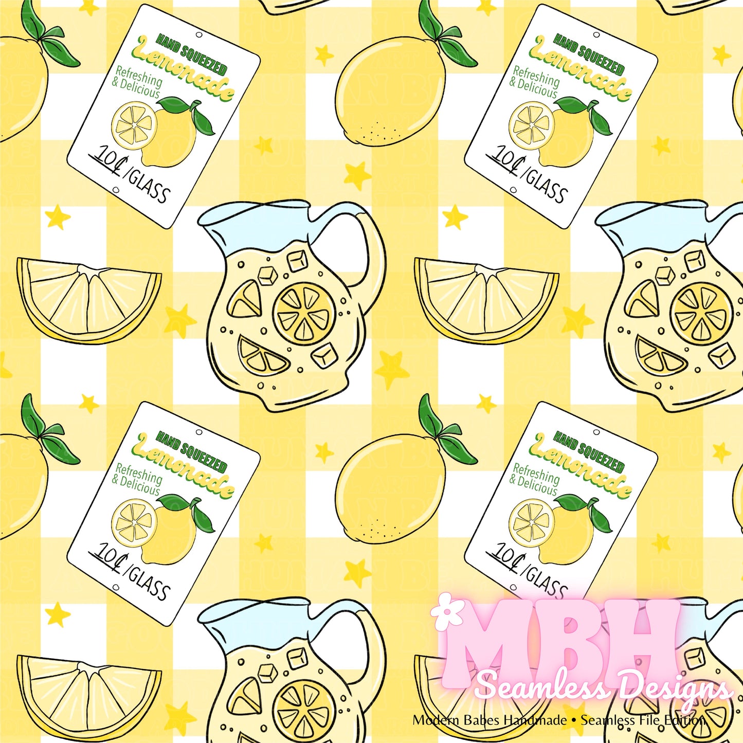 Fresh Lemonade Seamless Pattern MULTIPLE COLORWAYS