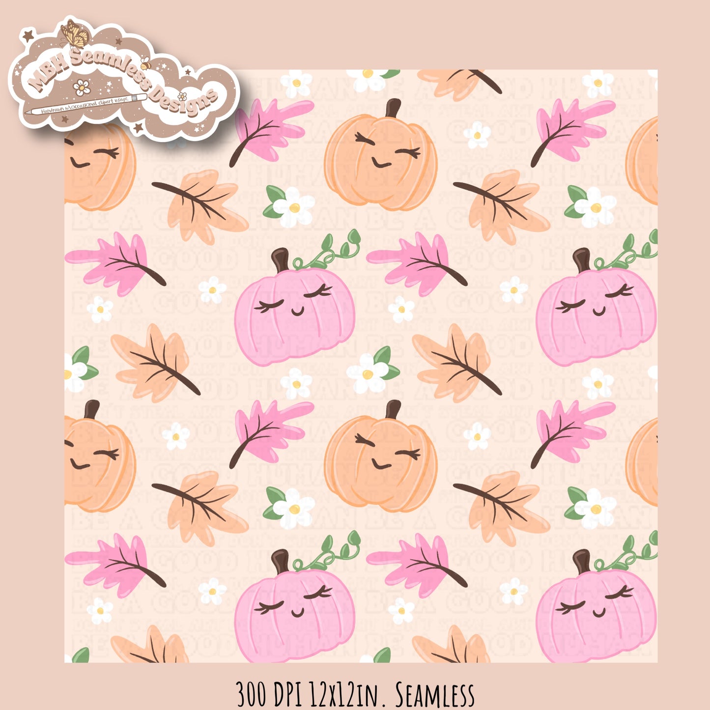 Girly Pumpkins Seamless Pattern // Multiple Colorways