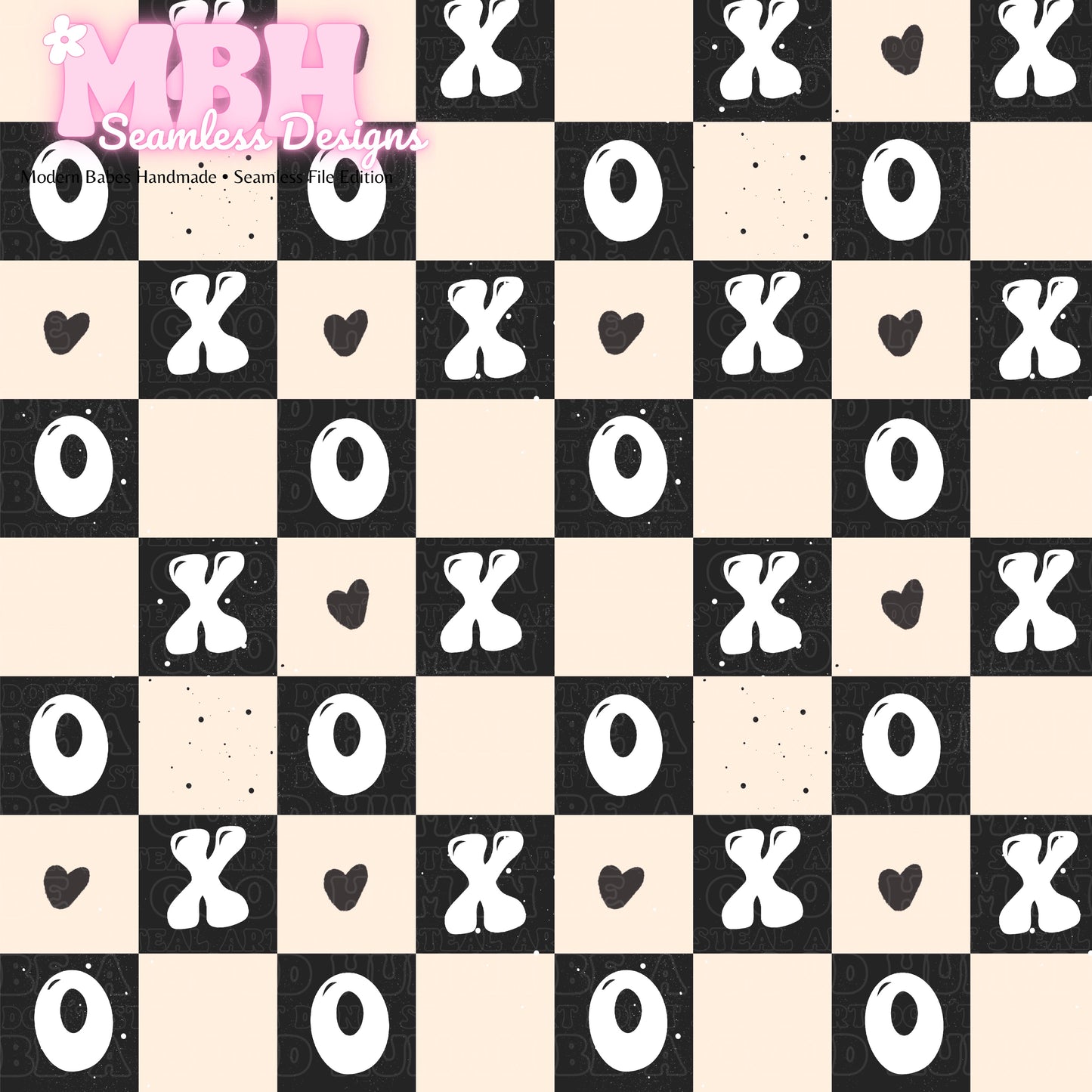 Checkered XOXO Seamless Pattern