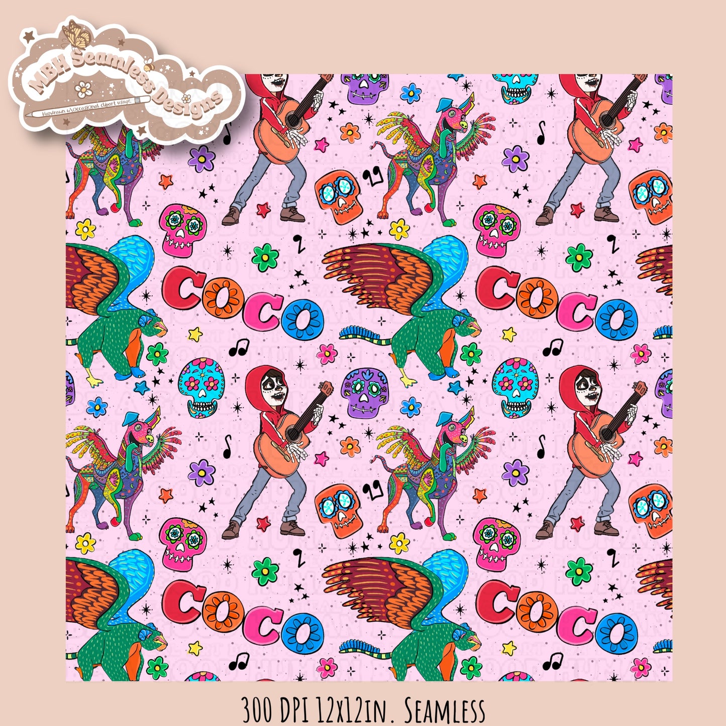 Coco Spirit Animals Seamless Pattern • Multiple Colorways