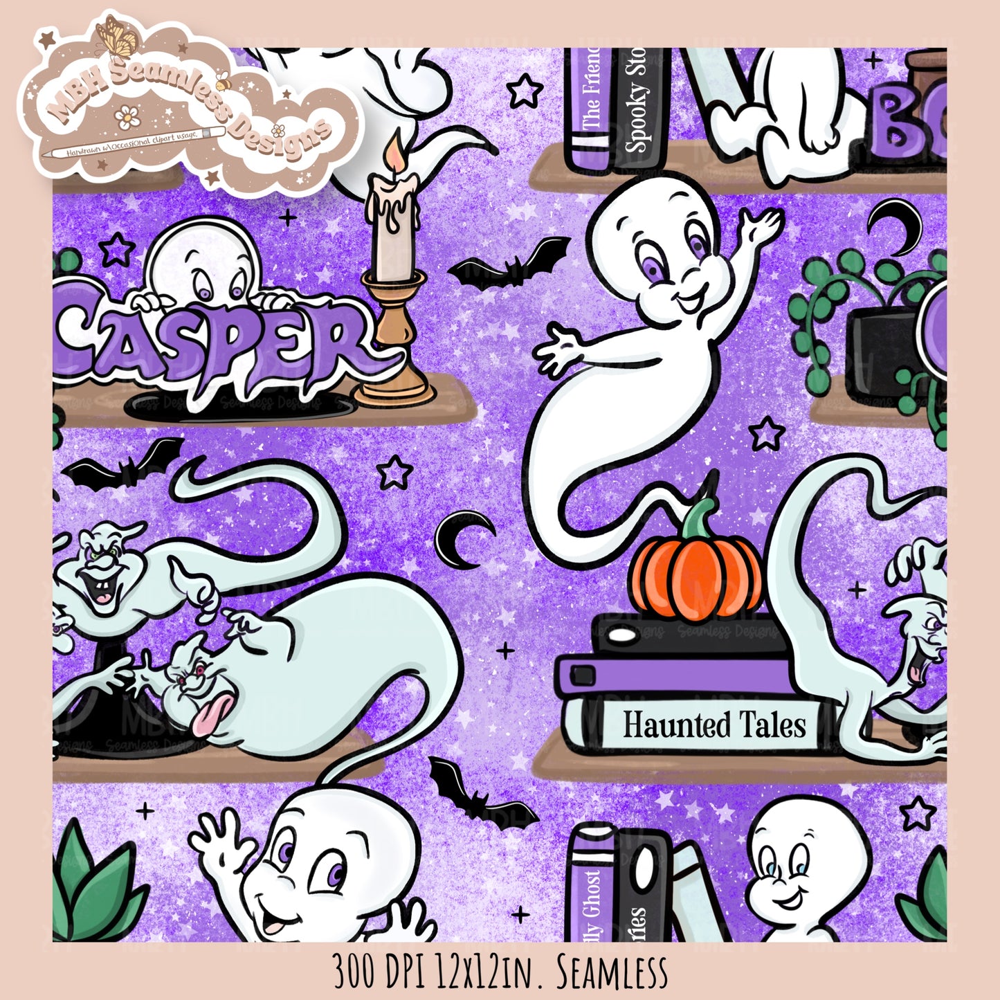 Casper Shelves Seamless Pattern // PNG // Multiple Colorway Options