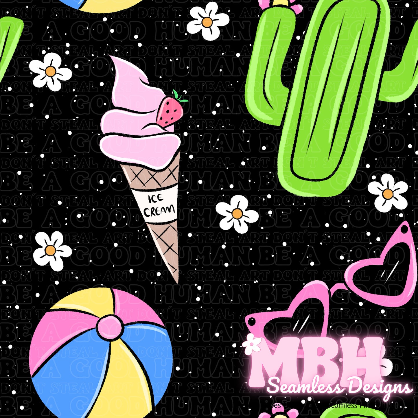 Summer Vibes Seamless Pattern MULTIPLE COLORWAYS