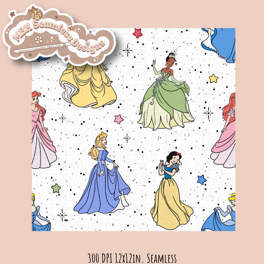 Starry Princesses Seamless MULTIPLE COLORWAYS