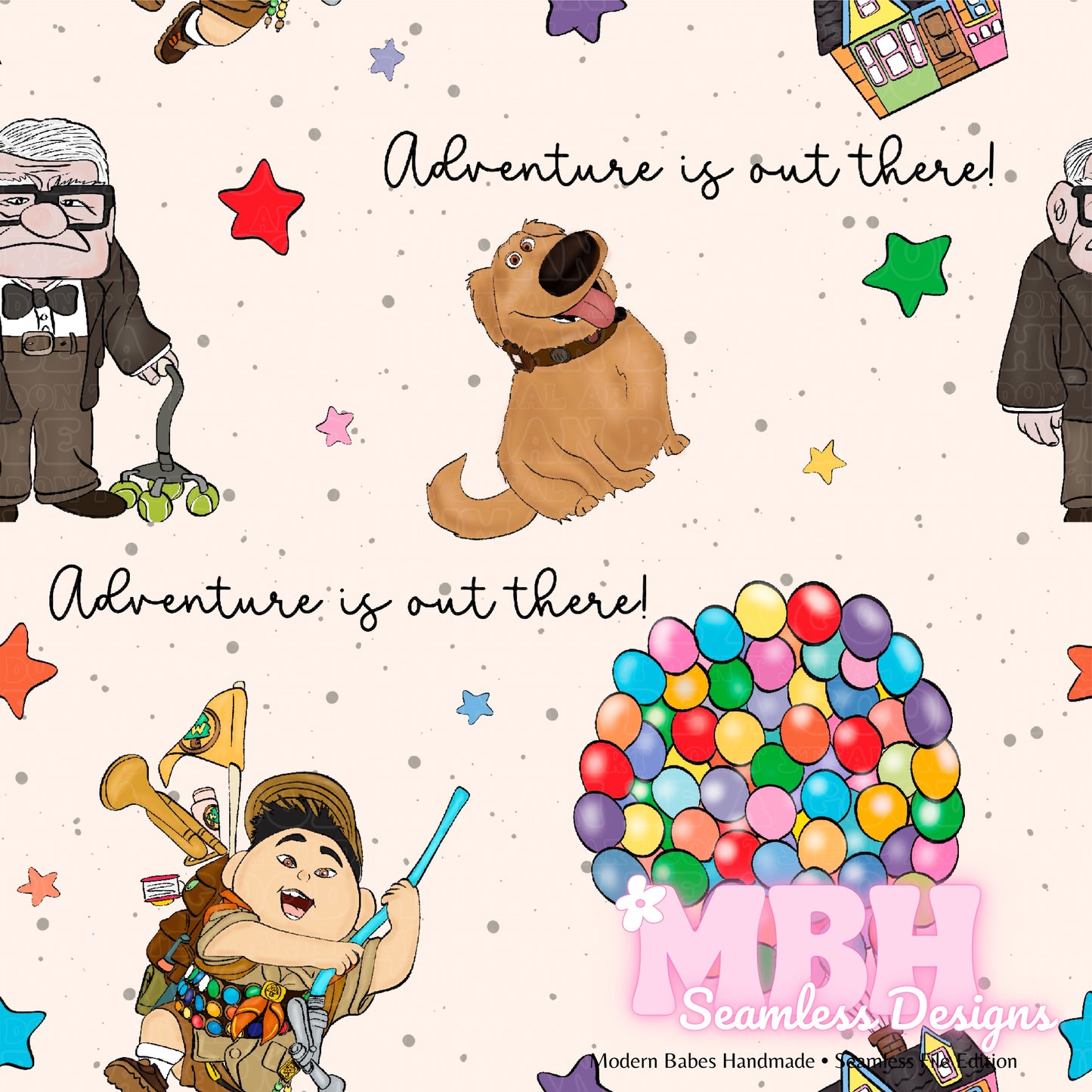 UP Adventure Quote Seamless Pattern MULTIPLE COLORWAYS