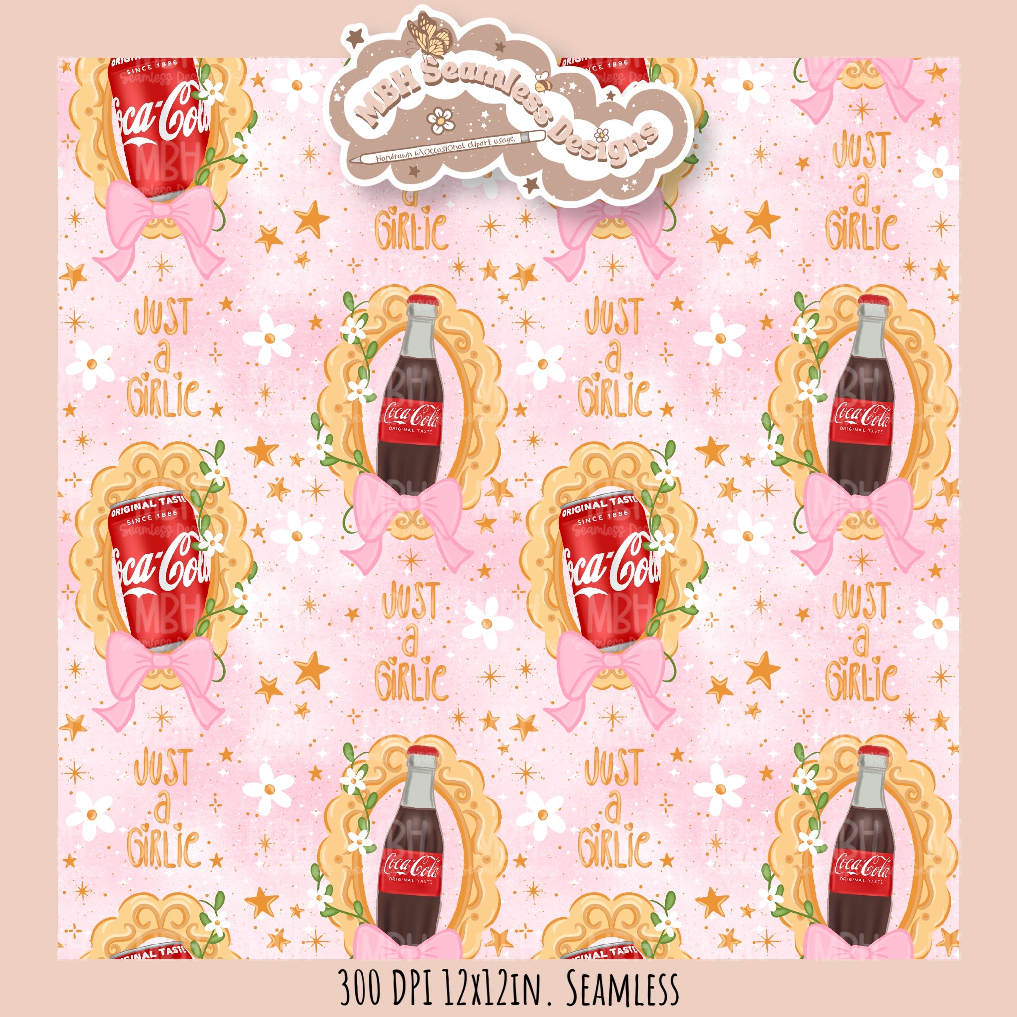 Coquette Cola Frames Seamless Pattern//Multiple Colorway Options – MBH ...