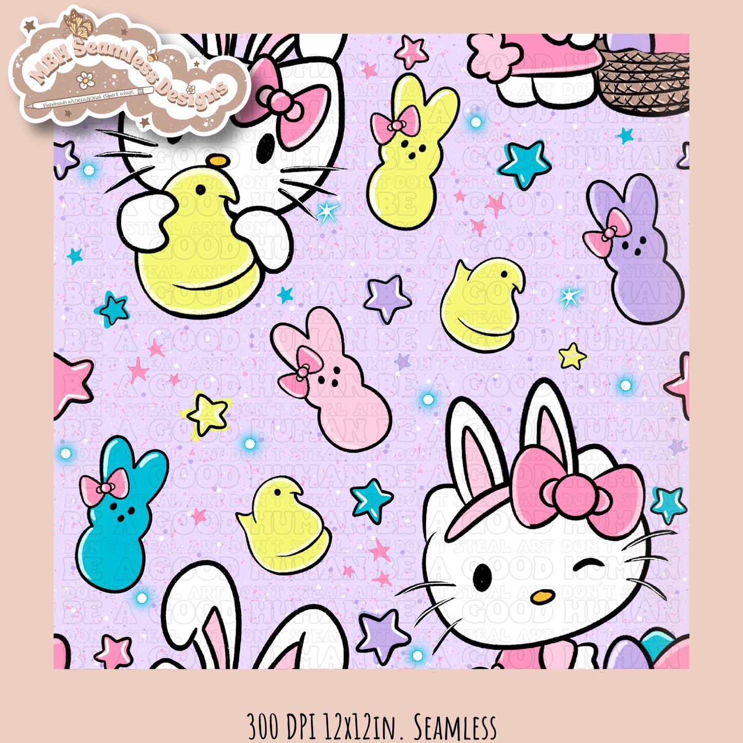 HK Easter Peeps Seamless Pattern MULTIPLE COLORWAYS