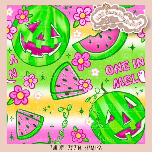 One in a Melon Seamless Pattern • Multiple Colorways • Coordinates•PNG