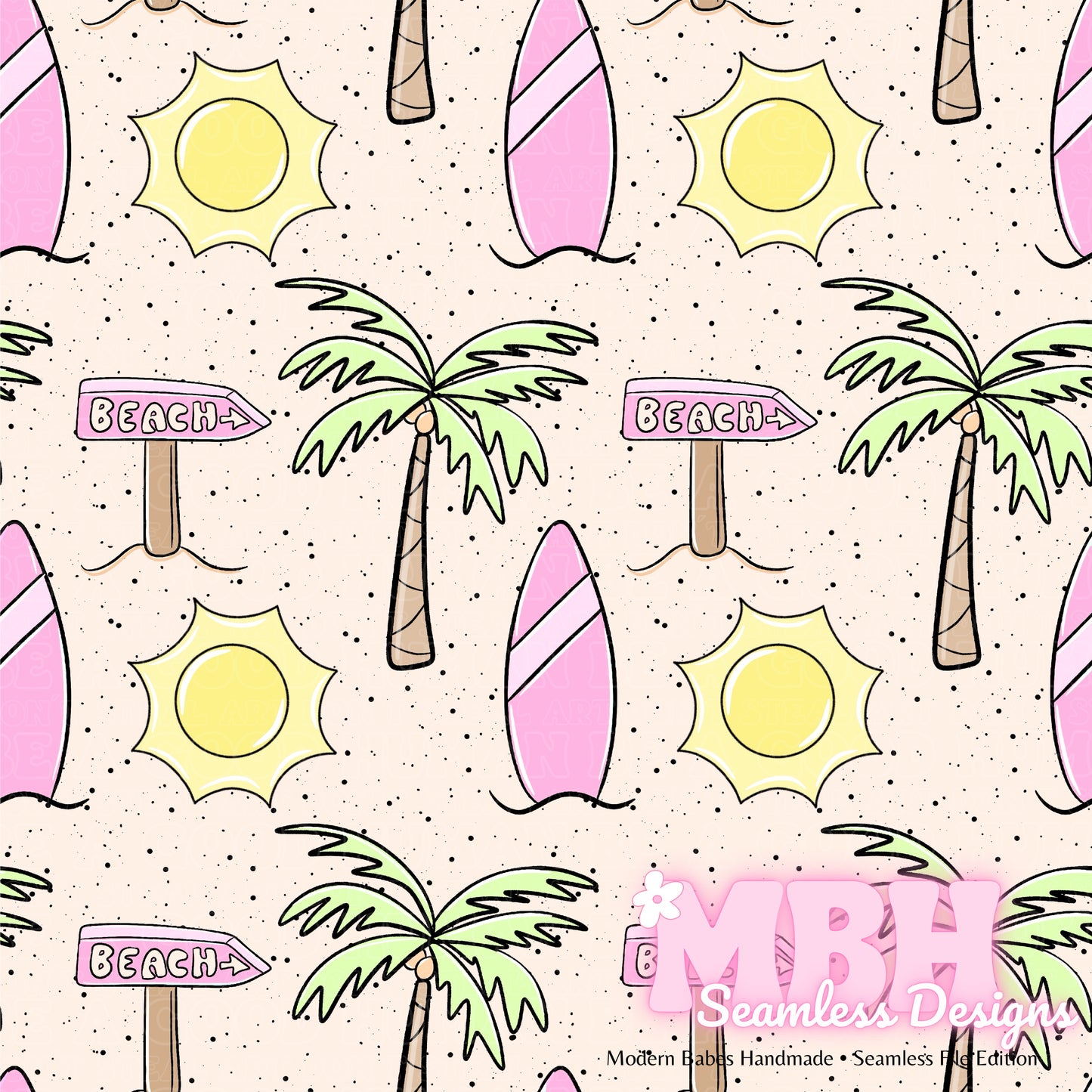 Pink Beach Spex Seamless Pattern MULTIPLE COLORWAYS