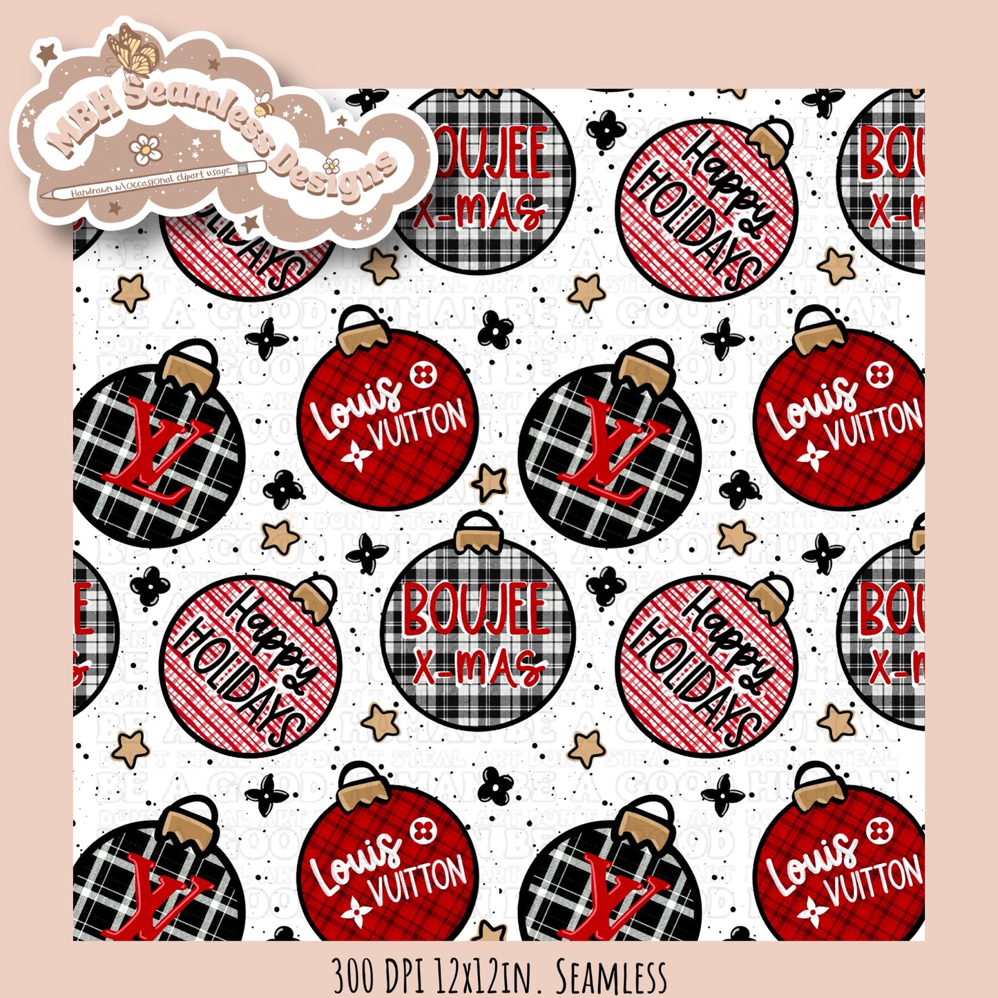 Boujee Plaid Ornaments Seamless MULTIPLE COLORWAYS