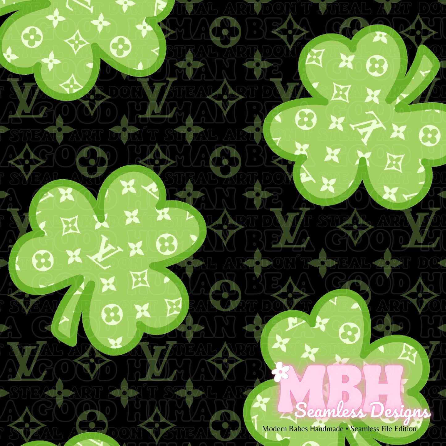 Boujee Shamrocks Assorted Colorways Seamless Pattern