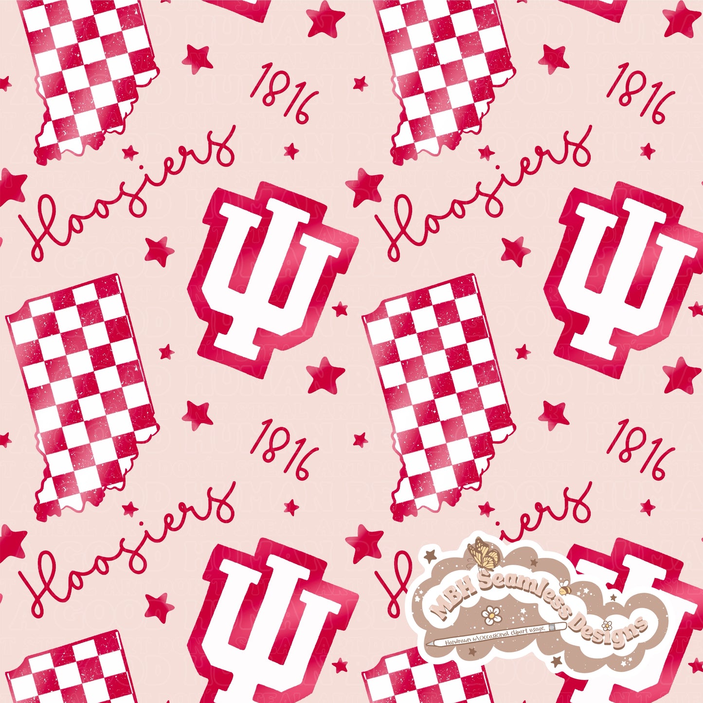 Starry Indiana University Seamless Pattern MULTIPLE COLORWAYS