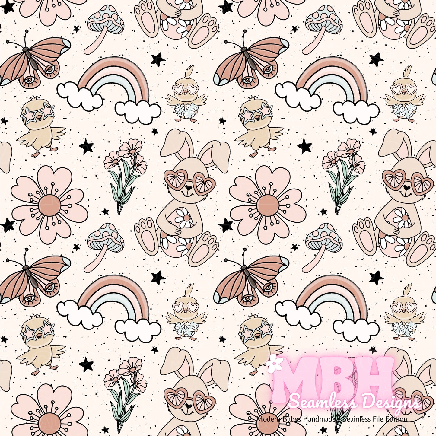 Easter Vibes Seamless Pattern Multiple Colorways